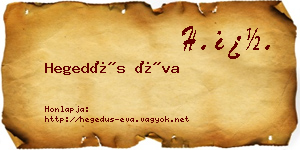 Hegedűs Éva névjegykártya