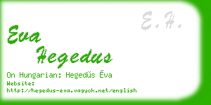 eva hegedus business card